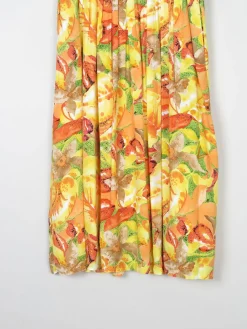 Vintage Bright Printed Midi Skirt L