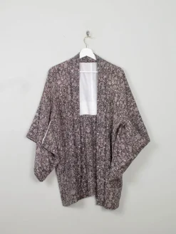 Vintage Brocade Harori Kimono Pink & Grey M