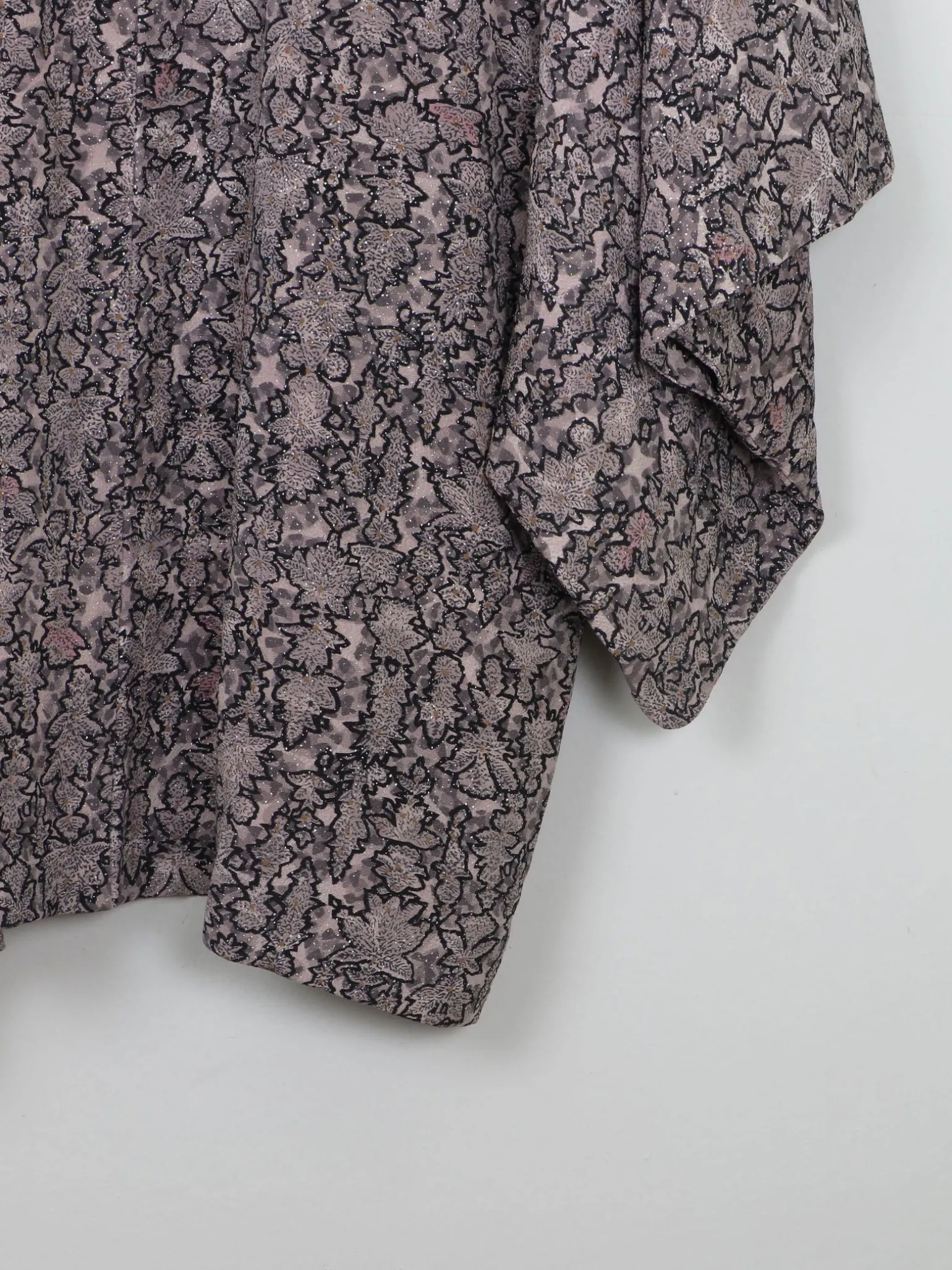 Vintage Brocade Harori Kimono Pink & Grey M