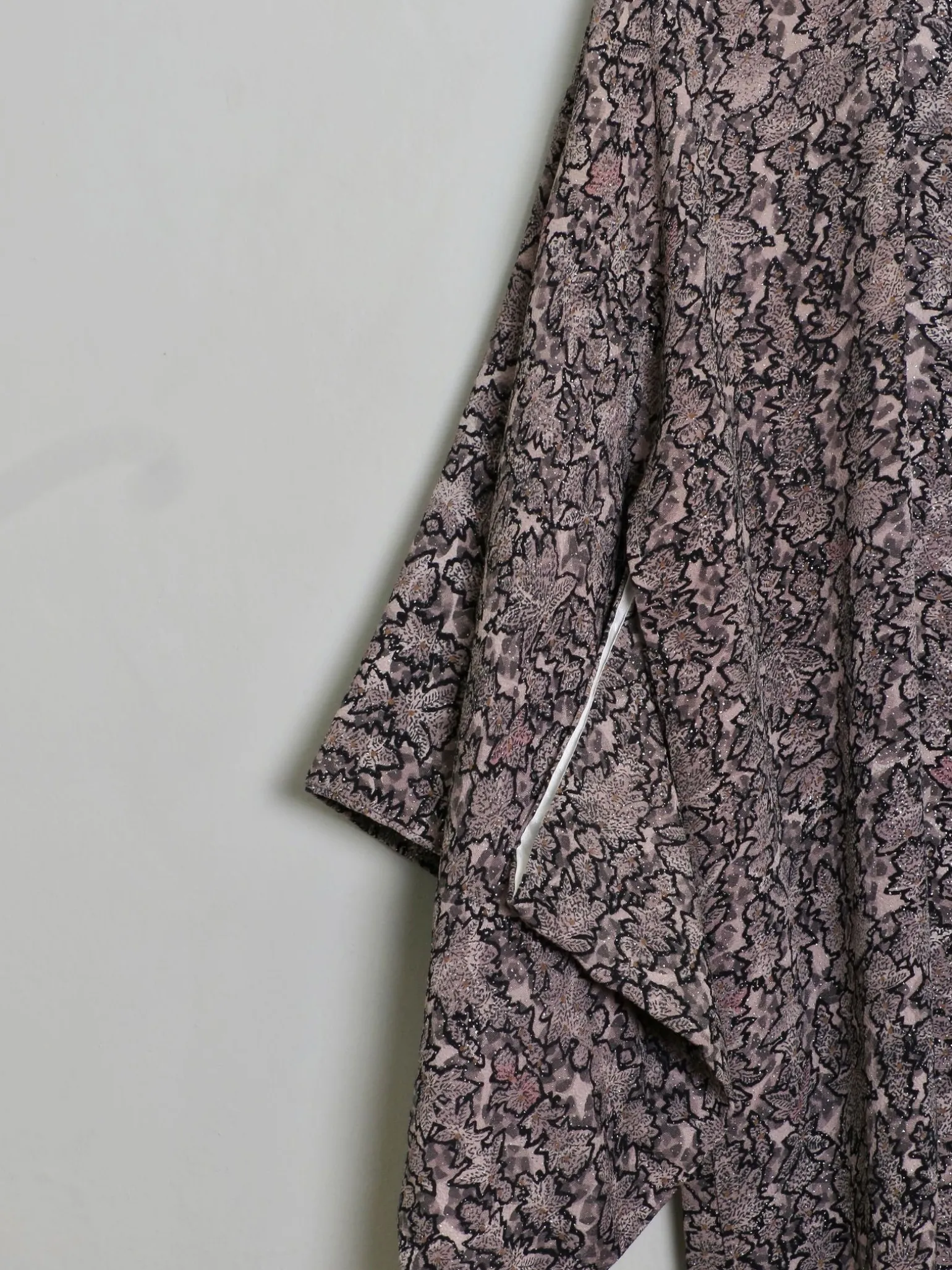 Vintage Brocade Harori Kimono Pink & Grey M