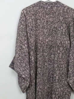 Vintage Brocade Harori Kimono Pink & Grey M
