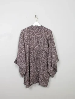 Vintage Brocade Harori Kimono Pink & Grey M