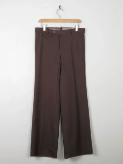 Vintage Brown Flared Trousers 27”W