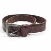 Vintage Brown Leather Belt Espirt Mock Crock S