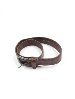 Vintage Brown Leather Belt Espirt Mock Crock S