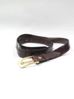 Vintage Brown Snake Skin Belt M/L