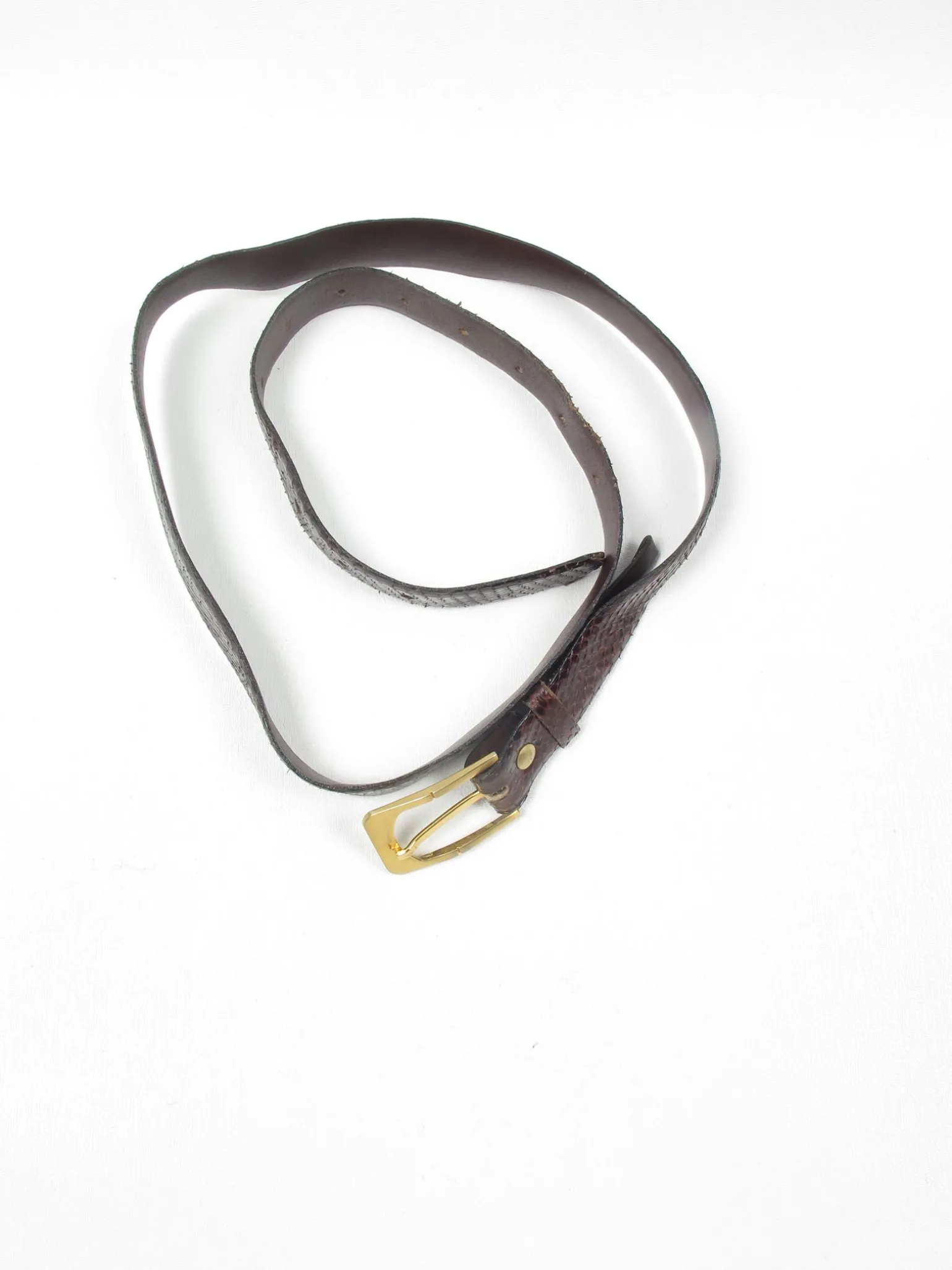 Vintage Brown Snake Skin Belt M/L