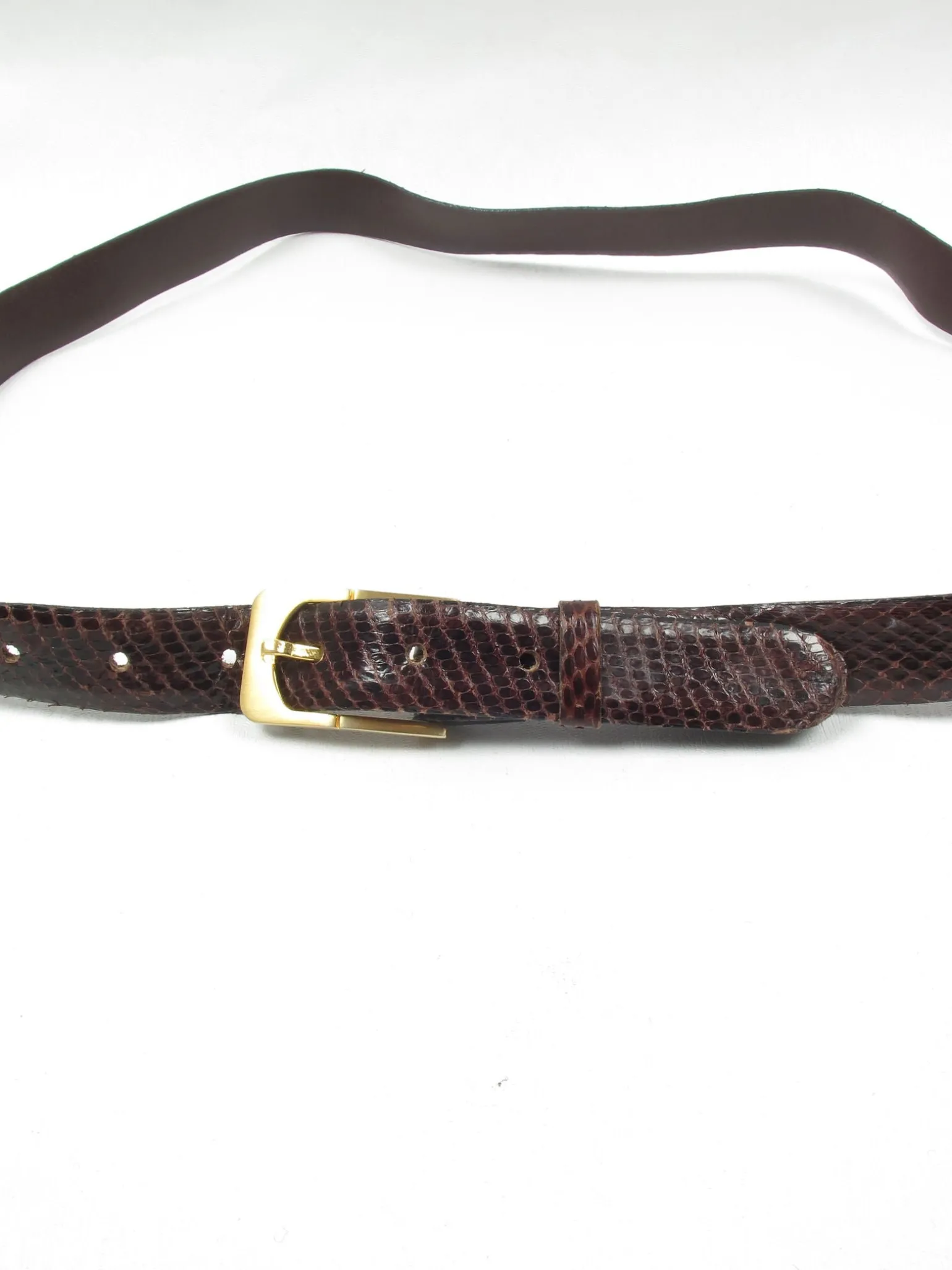 Vintage Brown Snake Skin Belt M/L