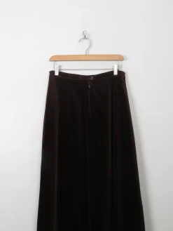 Vintage Brown Velvet Maxi Skirt 29