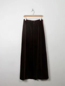 Vintage Brown Velvet Maxi Skirt 29