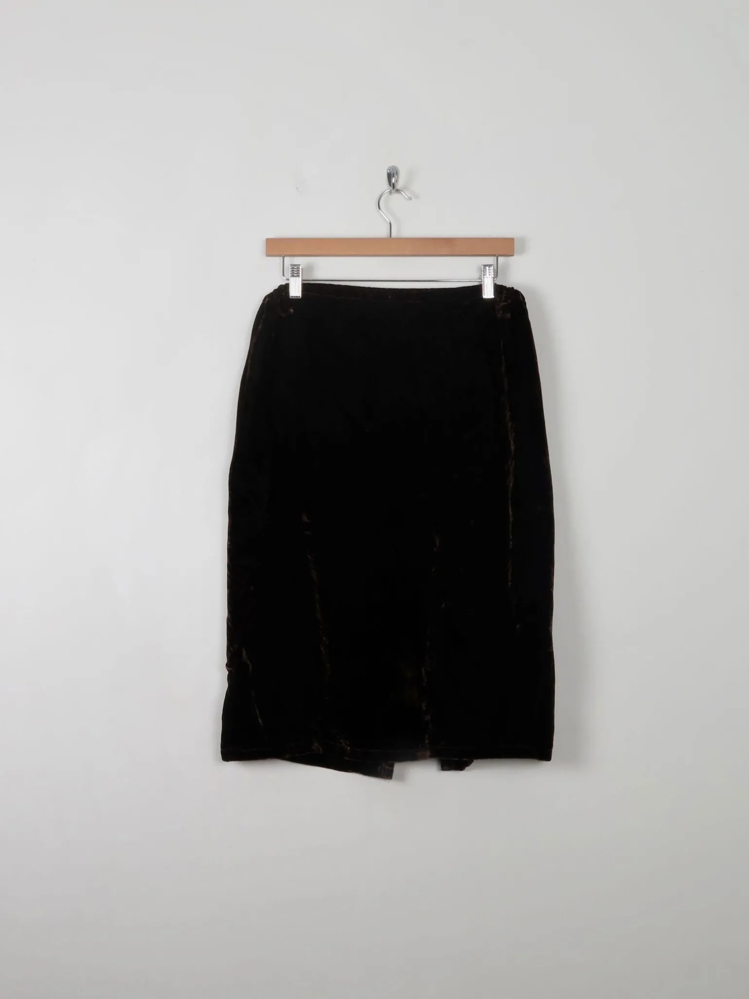 Vintage Brown Velvet Skirt L/XL