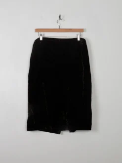 Vintage Brown Velvet Skirt L/XL