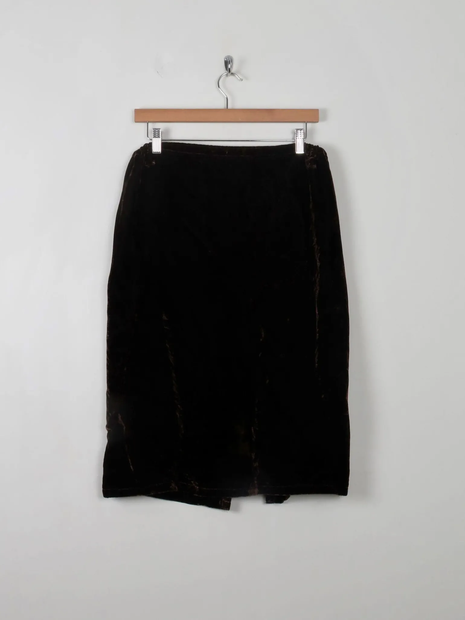 Vintage Brown Velvet Skirt L/XL