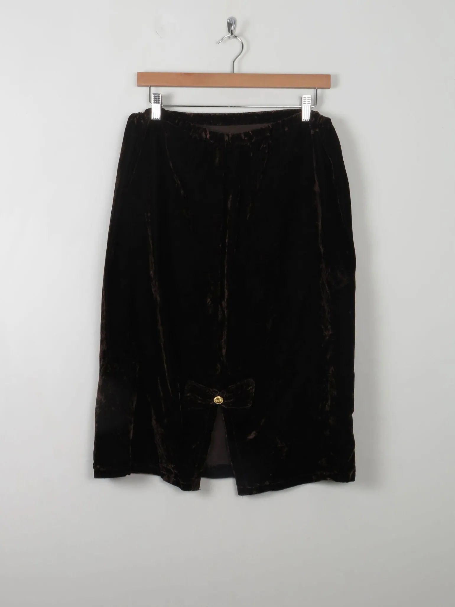 Vintage Brown Velvet Skirt L/XL