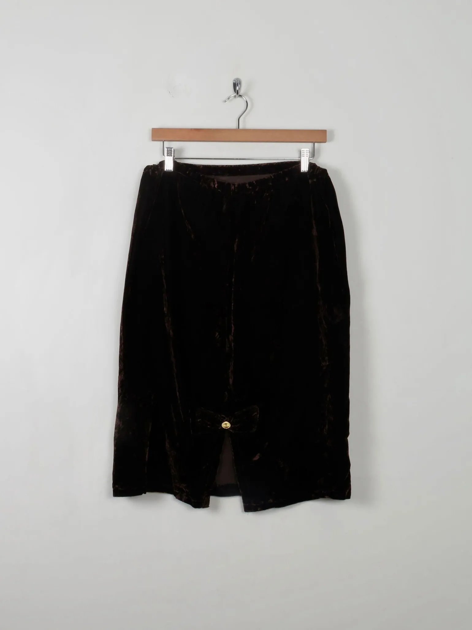 Vintage Brown Velvet Skirt L/XL