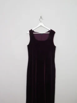 Vintage Burgundy Velvet Fitted Dress L/XL