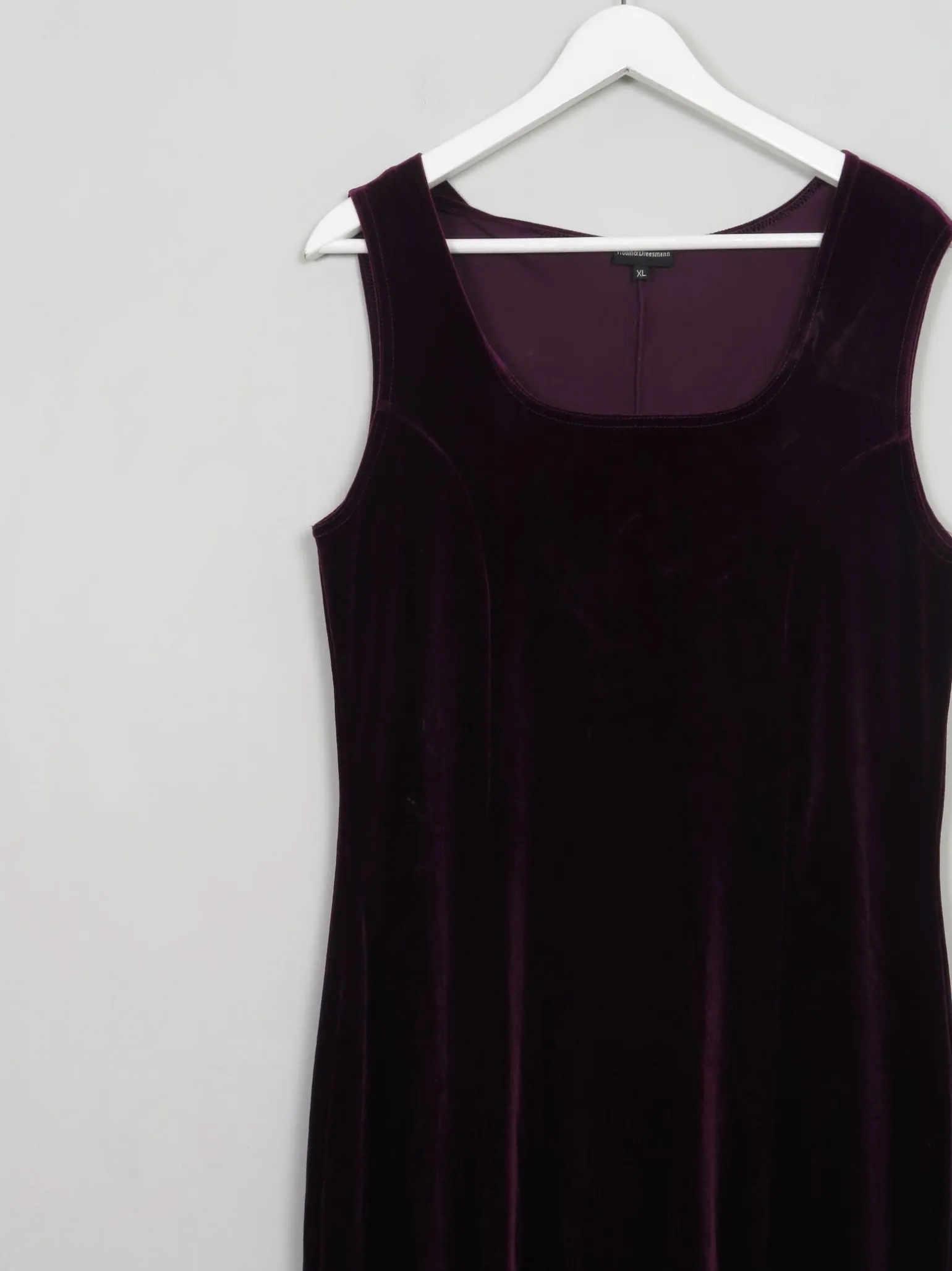 Vintage Burgundy Velvet Fitted Dress L/XL