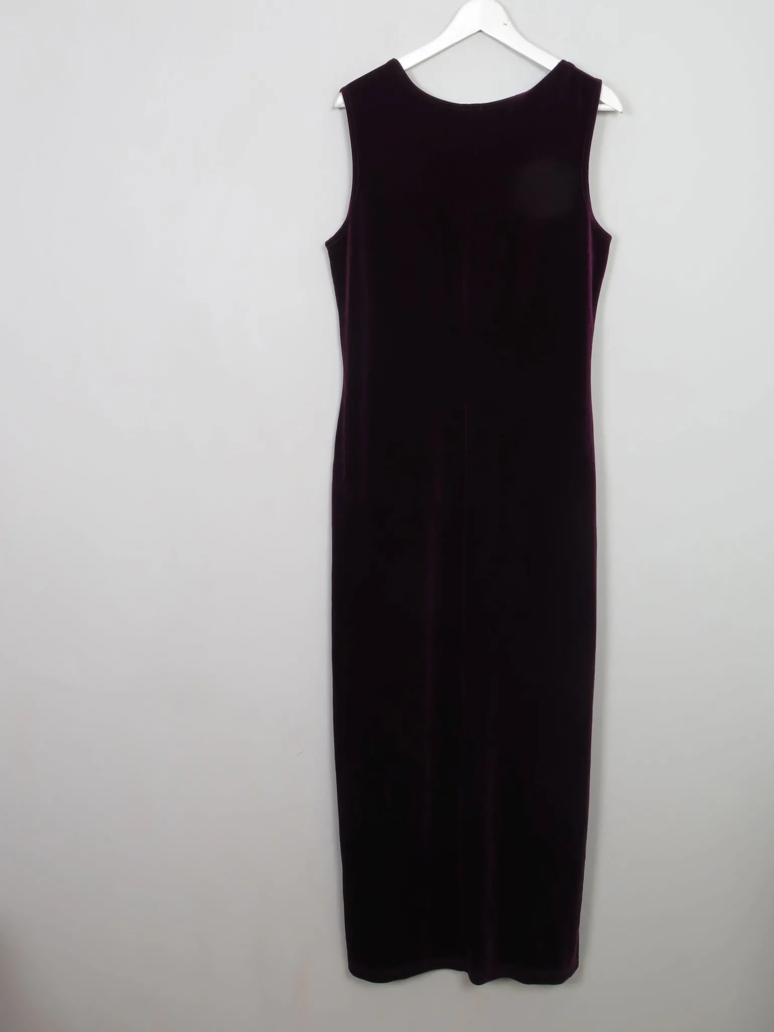 Vintage Burgundy Velvet Fitted Dress L/XL