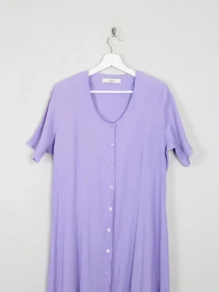 Vintage Button Down Lilac Dress Midi L