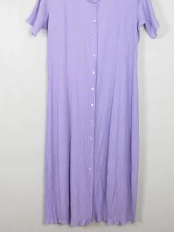 Vintage Button Down Lilac Dress Midi L