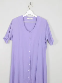 Vintage Button Down Lilac Dress Midi L