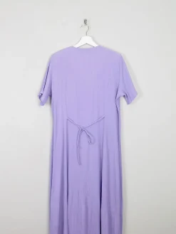 Vintage Button Down Lilac Dress Midi L