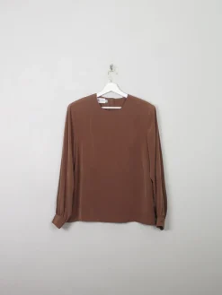 Vintage Caramel Brown Blouse M