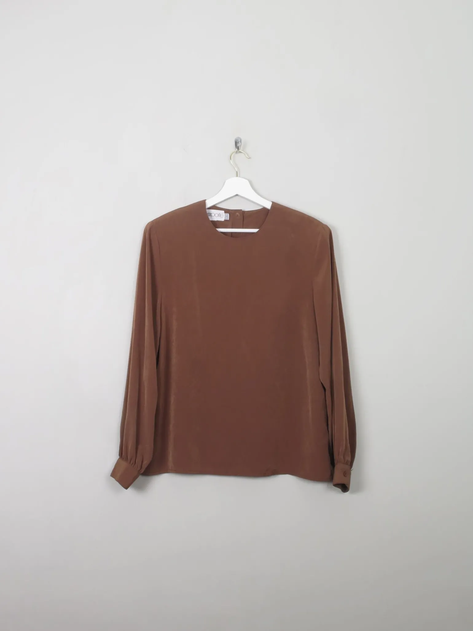 Vintage Caramel Brown Blouse M