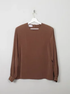 Vintage Caramel Brown Blouse M