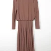 Vintage Caramel Brown Neiman Marcus Midi Dress 8