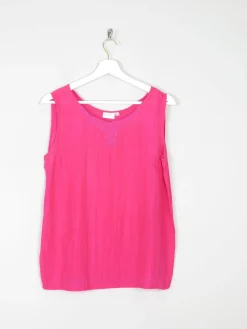 Vintage Cerise Pink Silk Camisole Blouse S/M
