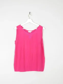Vintage Cerise Pink Silk Camisole Blouse S/M