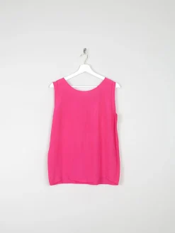 Vintage Cerise Pink Silk Camisole Blouse S/M