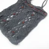 Vintage Charcoal Black Crochet Bag