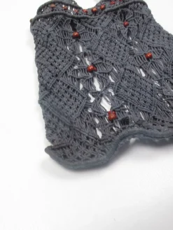Vintage Charcoal Black Crochet Bag