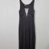 Vintage Charcoal Jersey Maxi Dress M