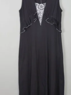 Vintage Charcoal Jersey Maxi Dress M