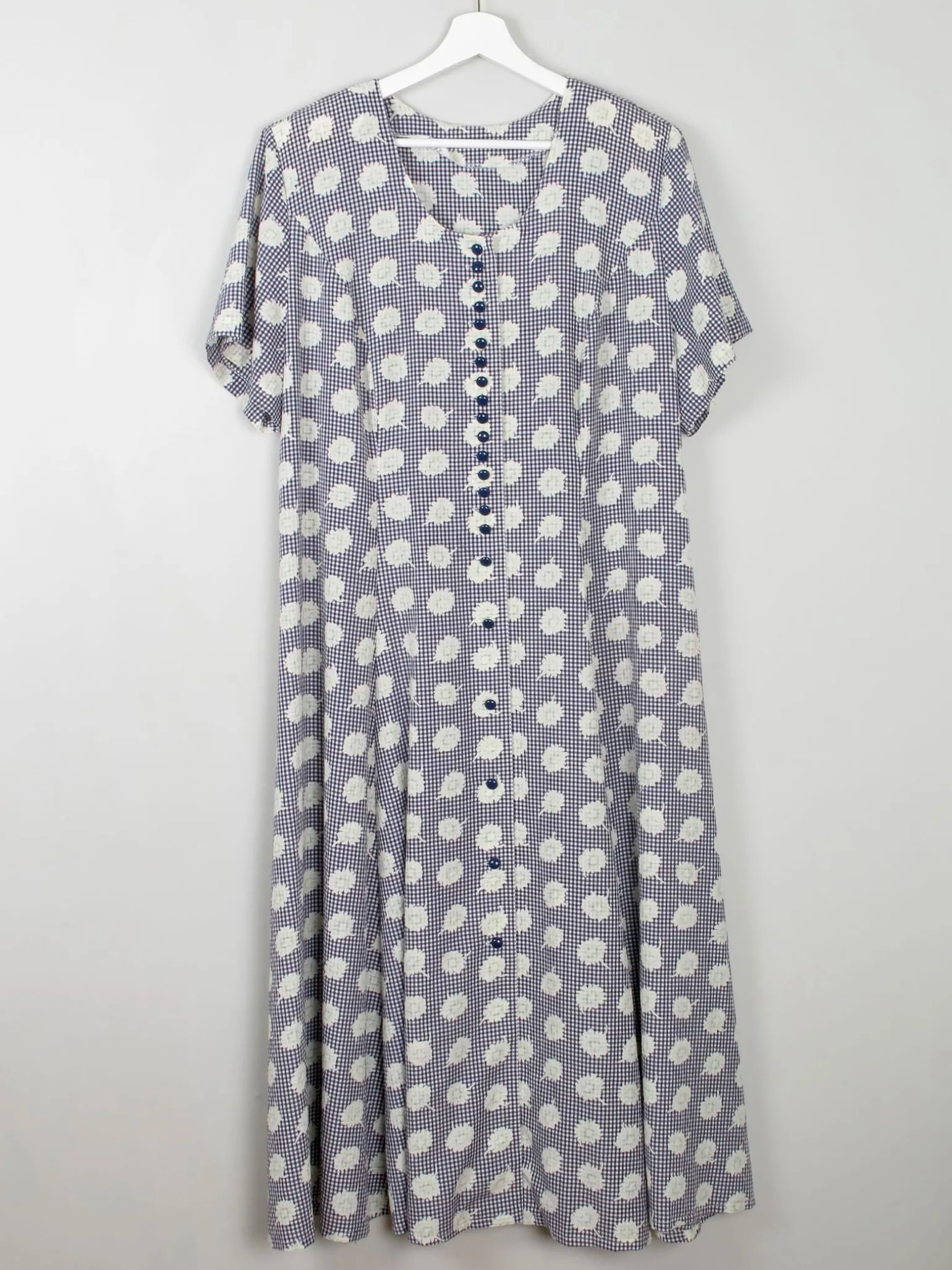 Vintage Check & Floral Button Down Dress XL/XXL