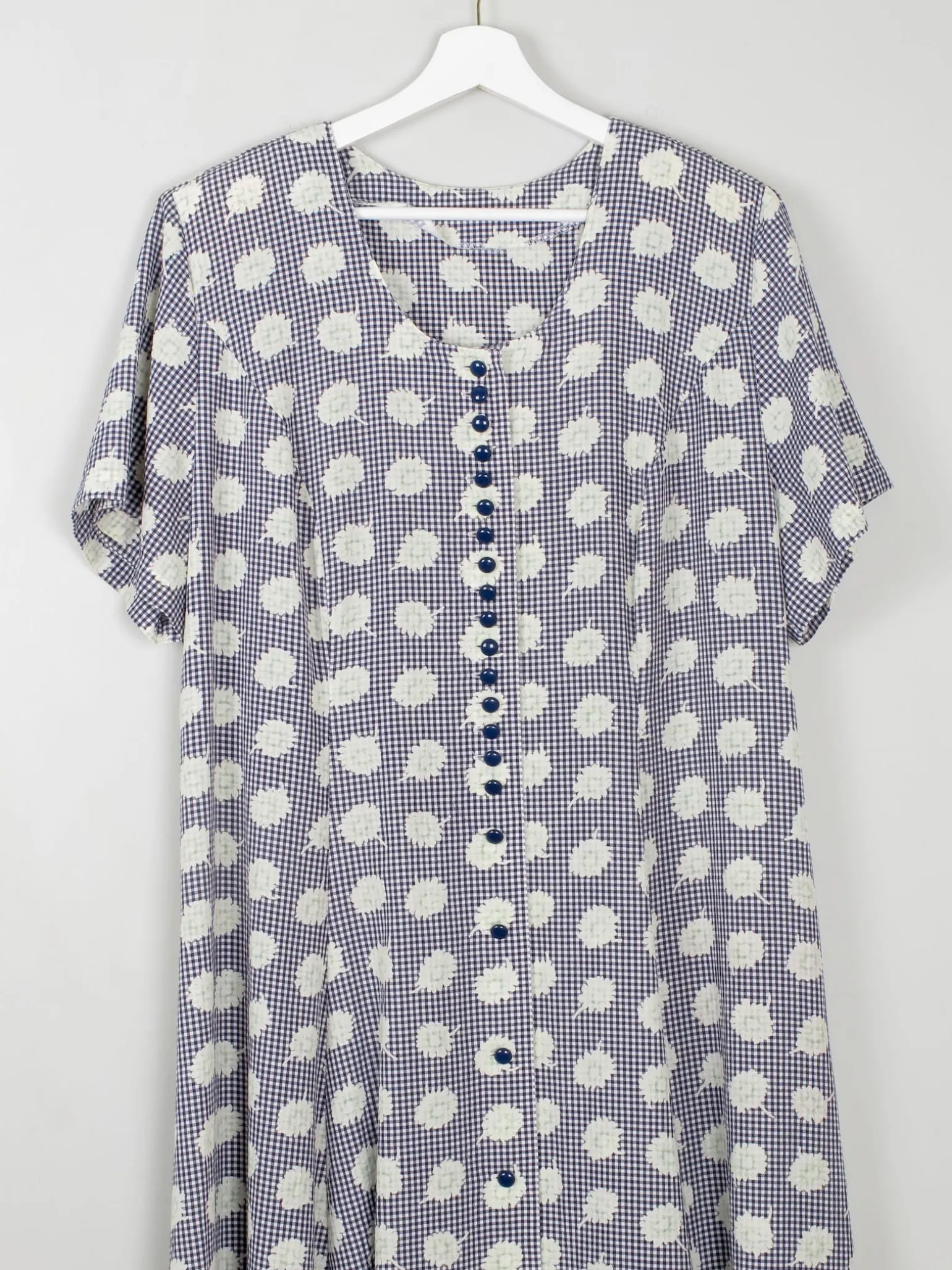 Vintage Check & Floral Button Down Dress XL/XXL