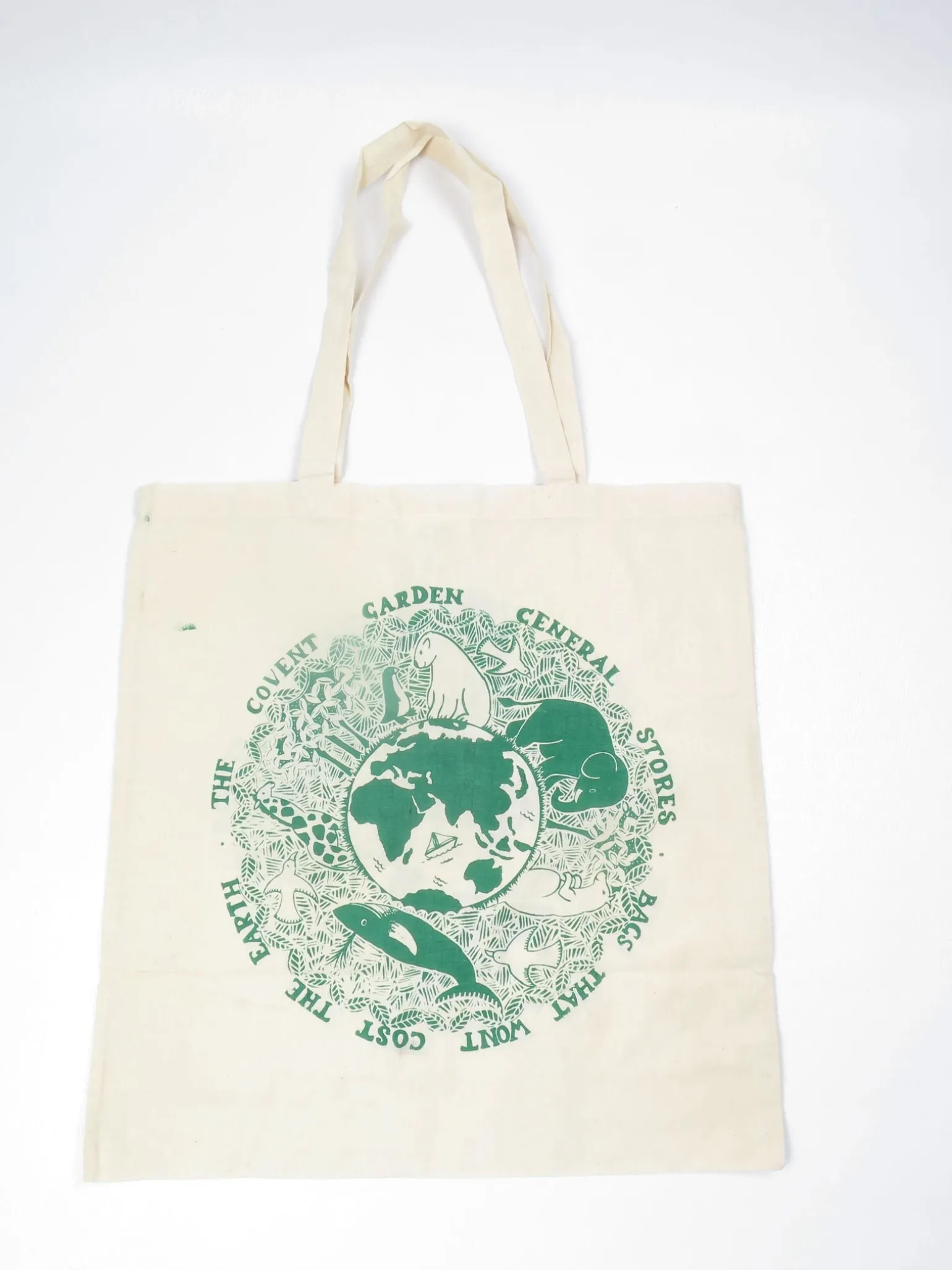 Vintage Cloth Tote Bag Cream With Logo