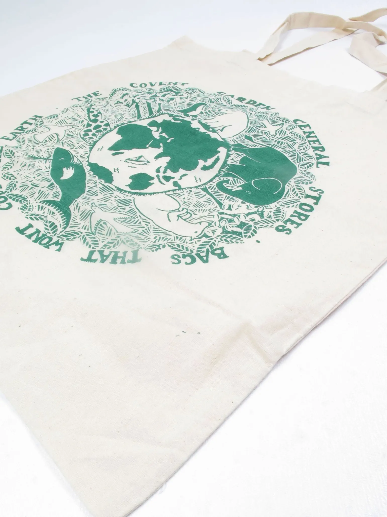 Vintage Cloth Tote Bag Cream With Logo