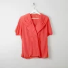 Vintage Coral Blouse With Collar S