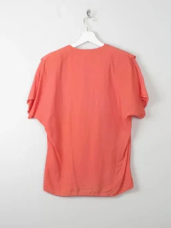 Vintage Coral Blouse With Collar S
