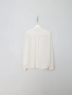 Vintage Cream Embroidered Blouse S/M