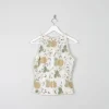 Vintage Cream Floral  Beaded Halter Neck Cropped Top S
