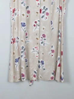 Vintage Cream Floral Dress L/XL
