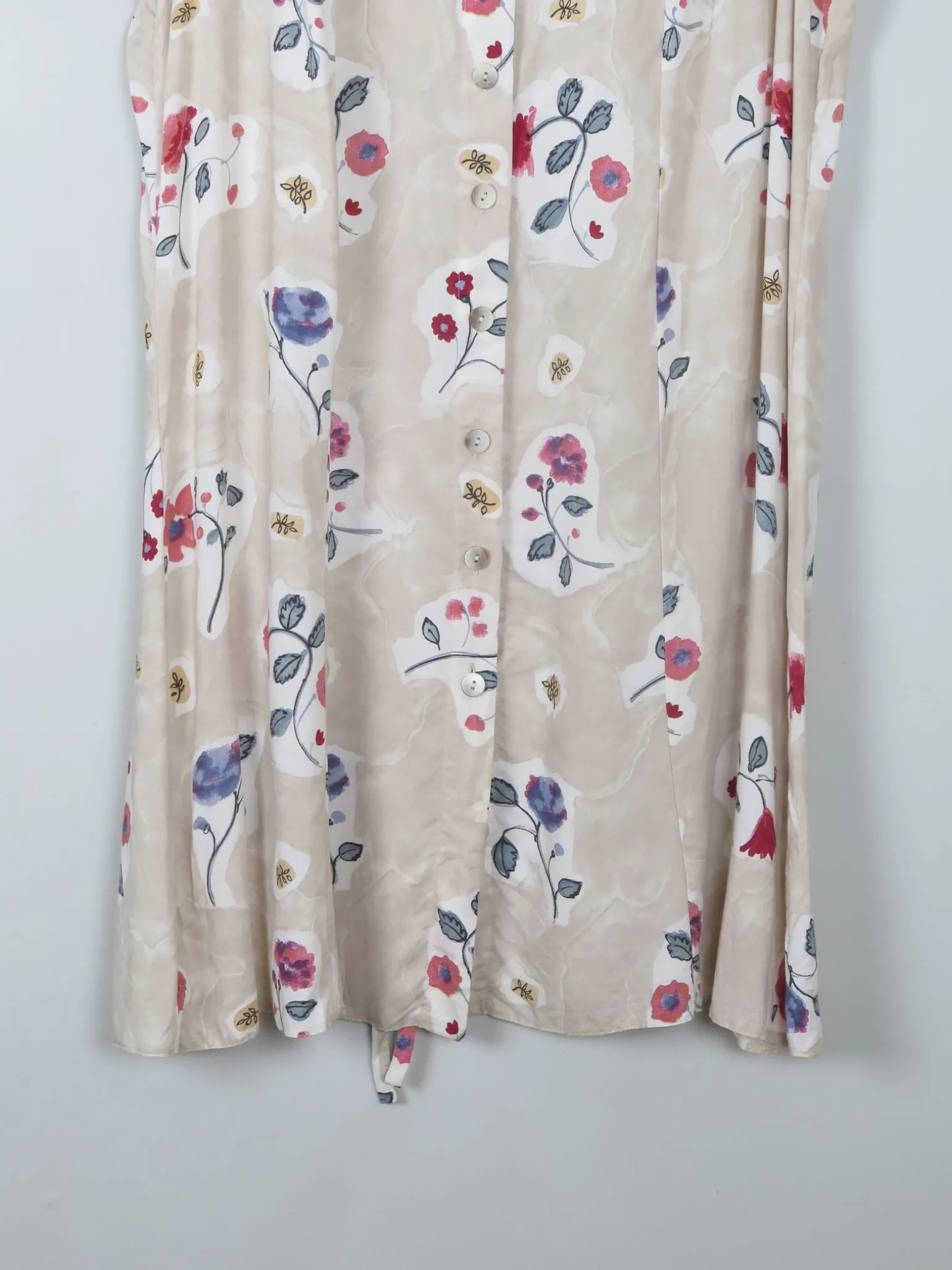 Vintage Cream Floral Dress L/XL