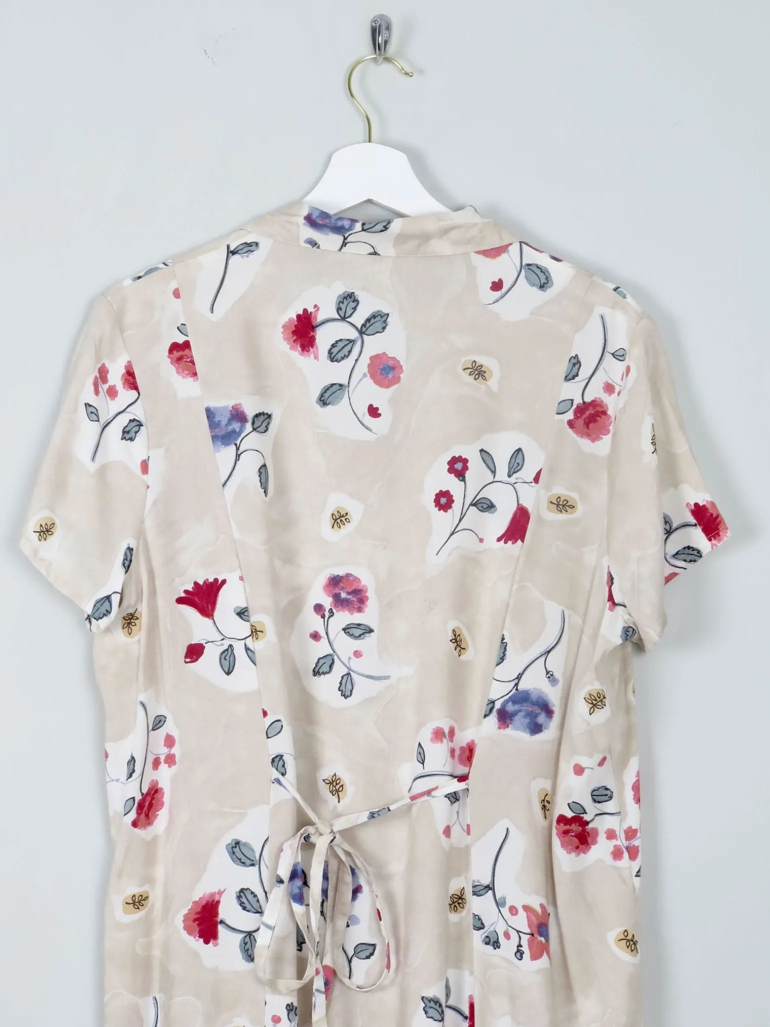 Vintage Cream Floral Dress L/XL