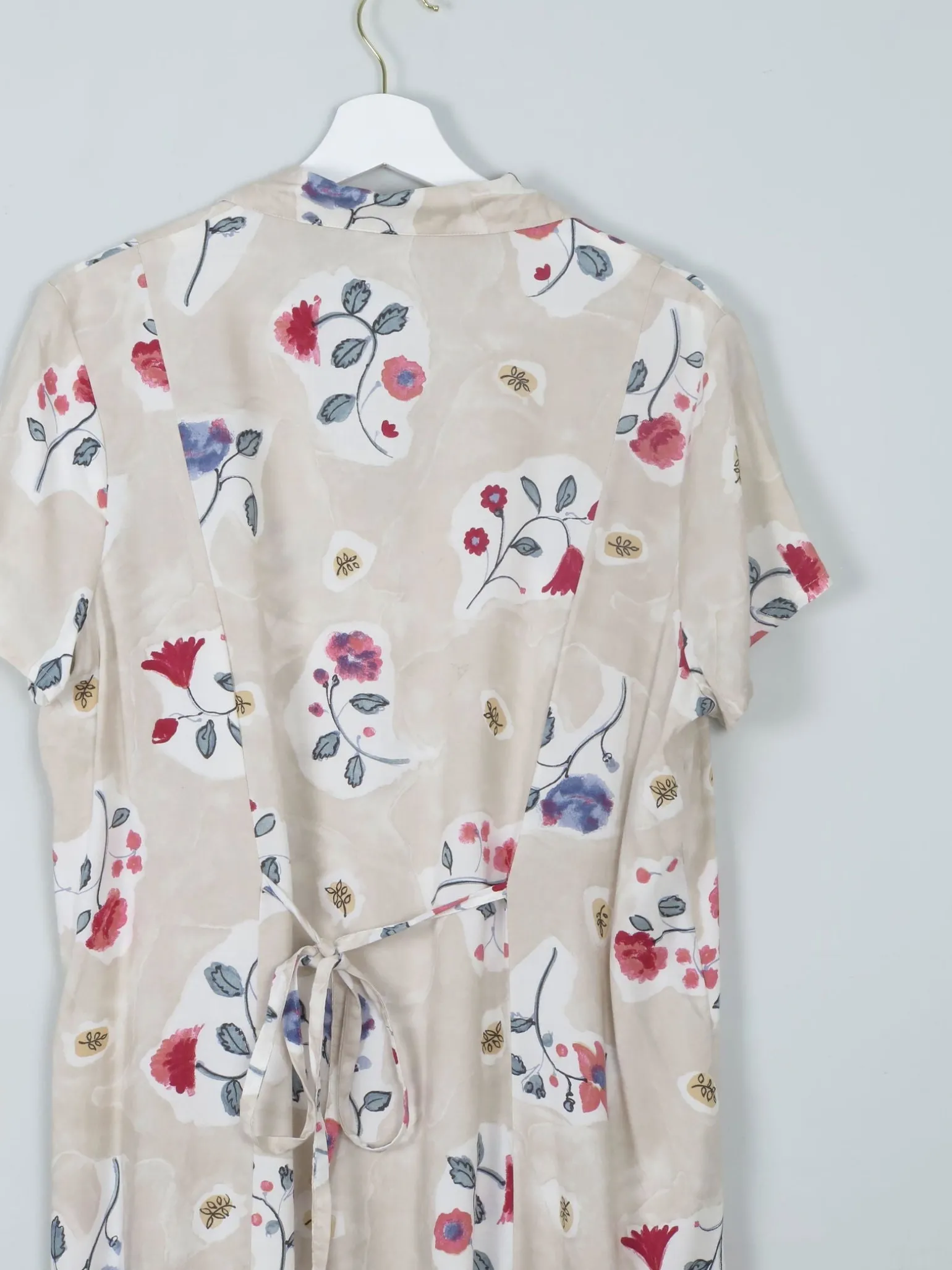 Vintage Cream Floral Dress L/XL