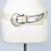 Vintage Cream Italian Leather 1990s Belt S/M